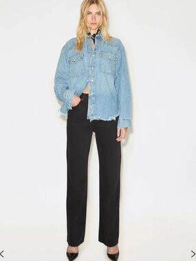 Re/Done 90s High Rise Loose Washed Black Jeans 29